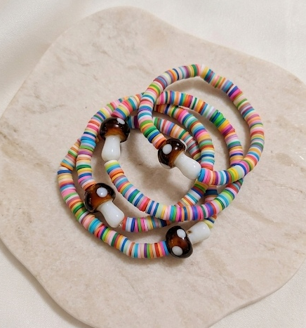 Rainbow Mushroom Bracelet